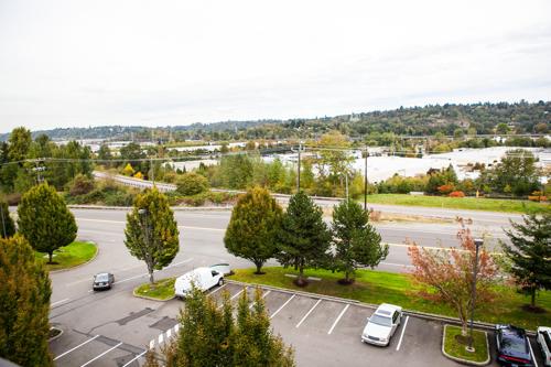 View from building. We are located on top of hill high above Interstate 5